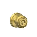 Schlage Georgian Satin Brass Entry Knobs ANSI Grade 2 1-3/4 in. F51VGEO608